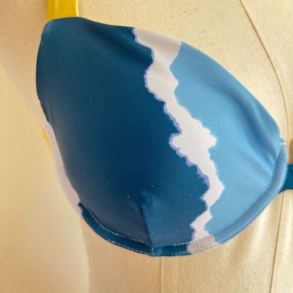 Jessica Simpson Smooth Sailing Blue Underwire Bikini Top Medium - Picture 4 of 13